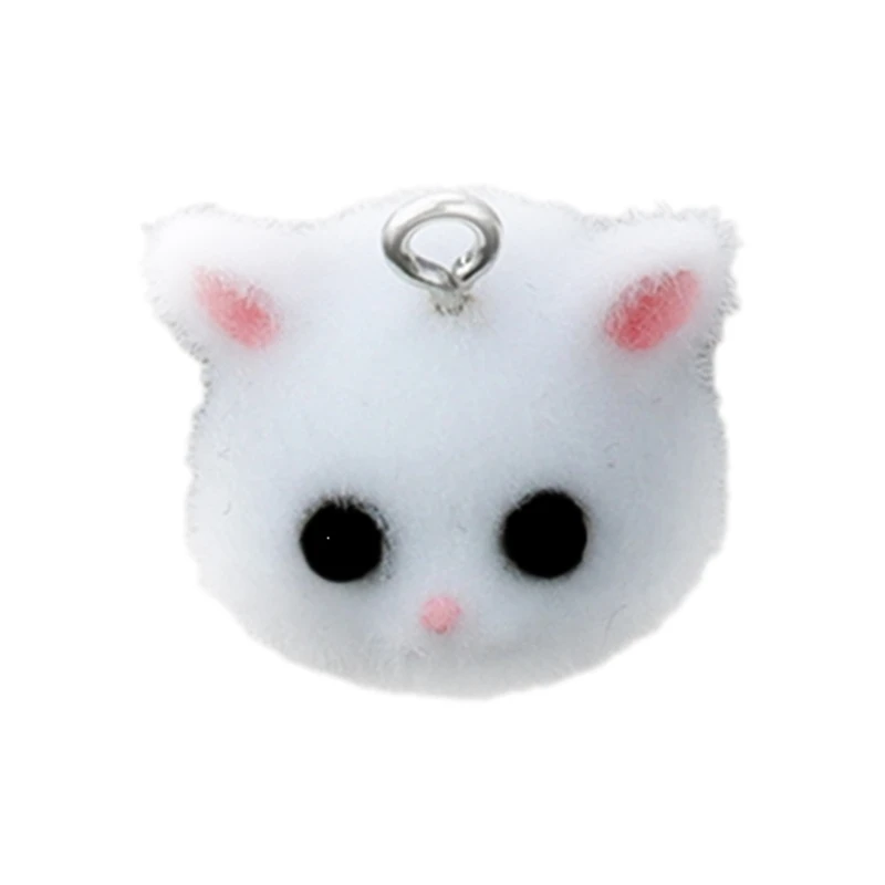 Cat/Bear Pendant Cartoon Animal Pendants Keyrings Fashionable Flocking Key Rings Jewelry for Backpacks and Phone