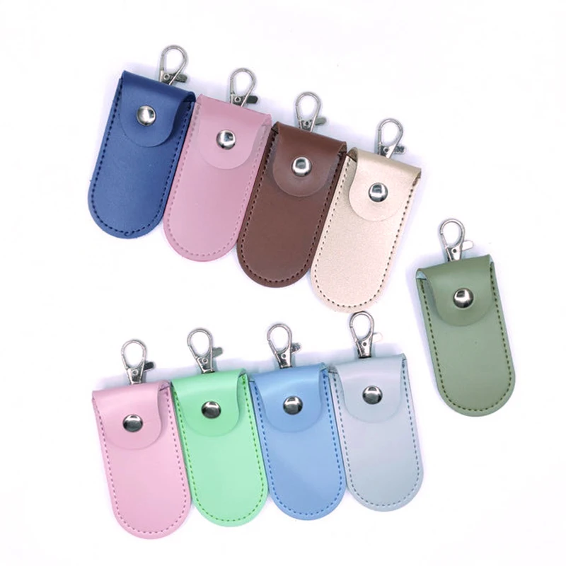 1pc Leather Key Ring Holder Pouch Bag Case Protective Cover For Usb Flash Drive Pendrive Memory Stick OTG U Disk Storage Bags