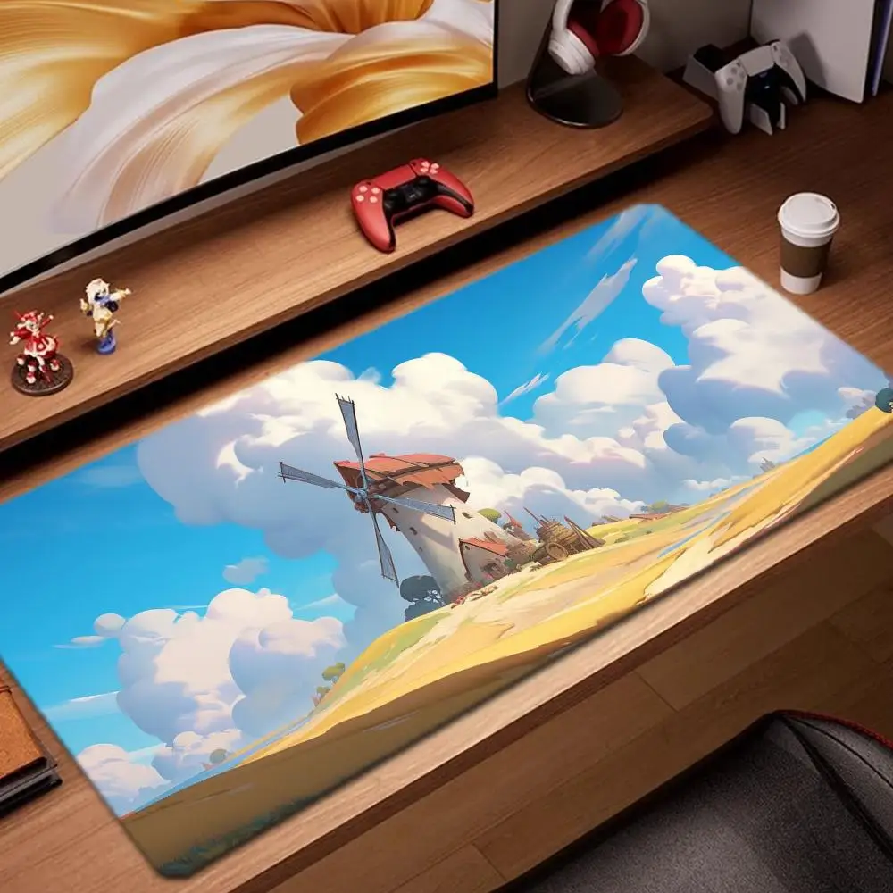 

Anime windmill Mouse Pad Game Accessories keyboard pad XXL large locking edge 900X400 mm table mat Gaming mousepad