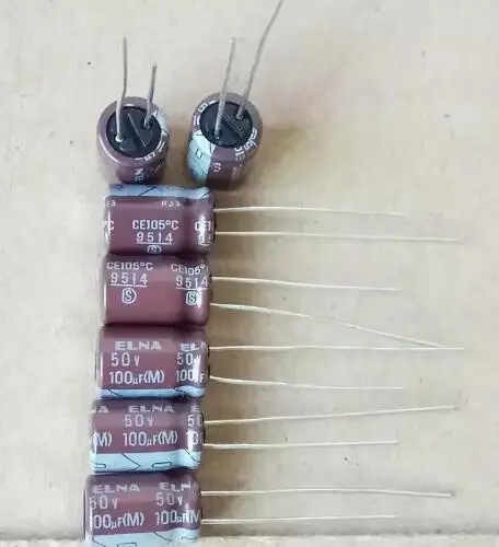 

30pcs/lot Original Japanese ELNA 50V 100UF 8x12 brown leather RJ3 audio electrolytic capacitor with 105 degrees free shipping