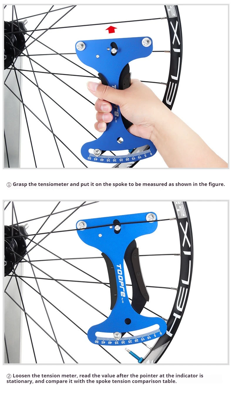 TOOPRE Mountainbike Speichen Spannung Gauge Berg Rad Set Ring Elastische Messgerät Schräg Schaukel Korrektur Werkzeug – Detail 13