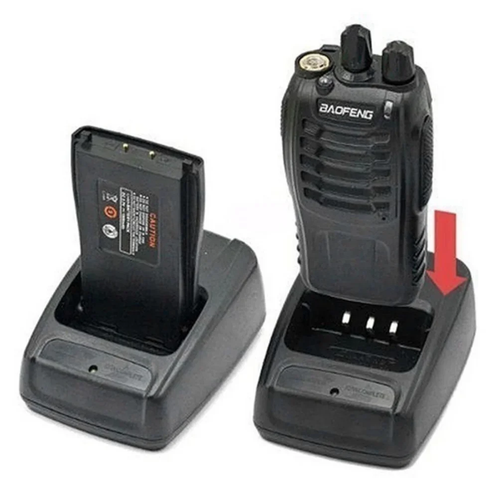 2PCS/1PCS 5KM Range Wireless Walkie-Talkie Talkie UHF 400-470MHz 5W Handheld Two-way Ham Radio(Desk Charge+BF888) Voice Prompt