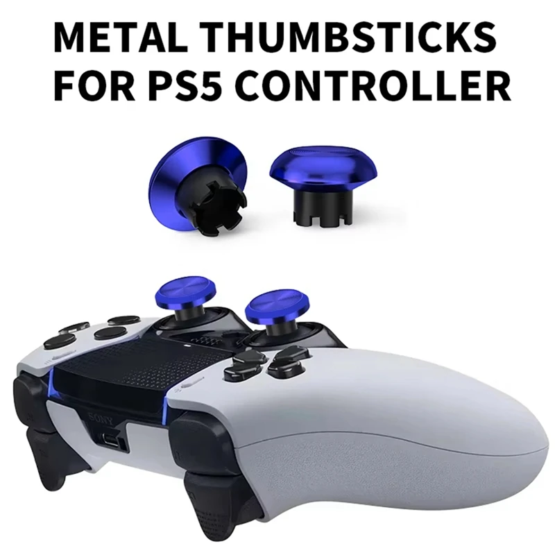 6-in-1 Metal Thumb Joystick Cap Accessory for Series Controller 6 Interchangeable Joysticks Silver