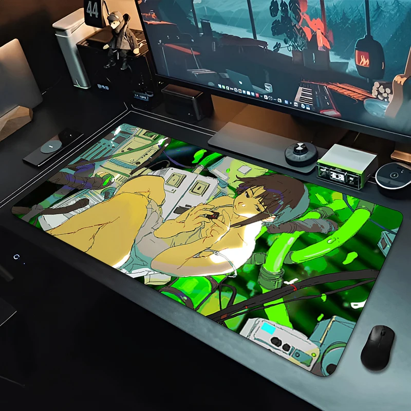 Anime Mouse Pad Gamer Computer Accessories Desk Mat 900x400 Serial Experiments Lain Gaming Office Mousepad XXL Large Pc Carpet