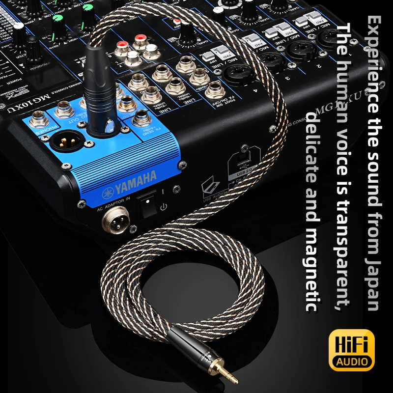 Cavo audio HIFI da 3,5 mm a XLR placcato oro da 3,5 mm maschio a XLR maschio a 3 pin per microfono Altoparlanti Console audio