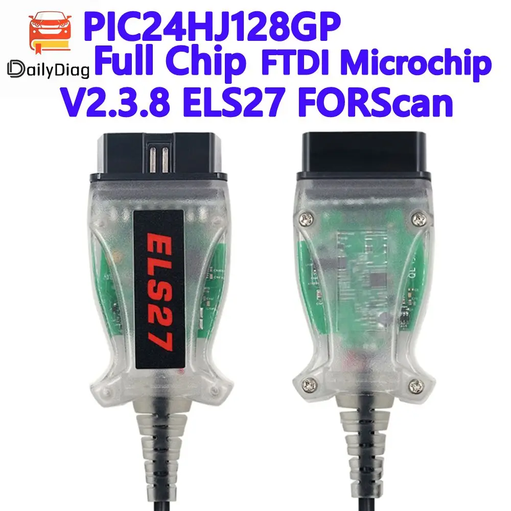 

ELS27 Forscan Green PCB PIC24HJ128GP+FTDI Mircochip ELS 27 for Ford/Mada for Lincoln for Mercury Scan Tools OBD2 Scanner