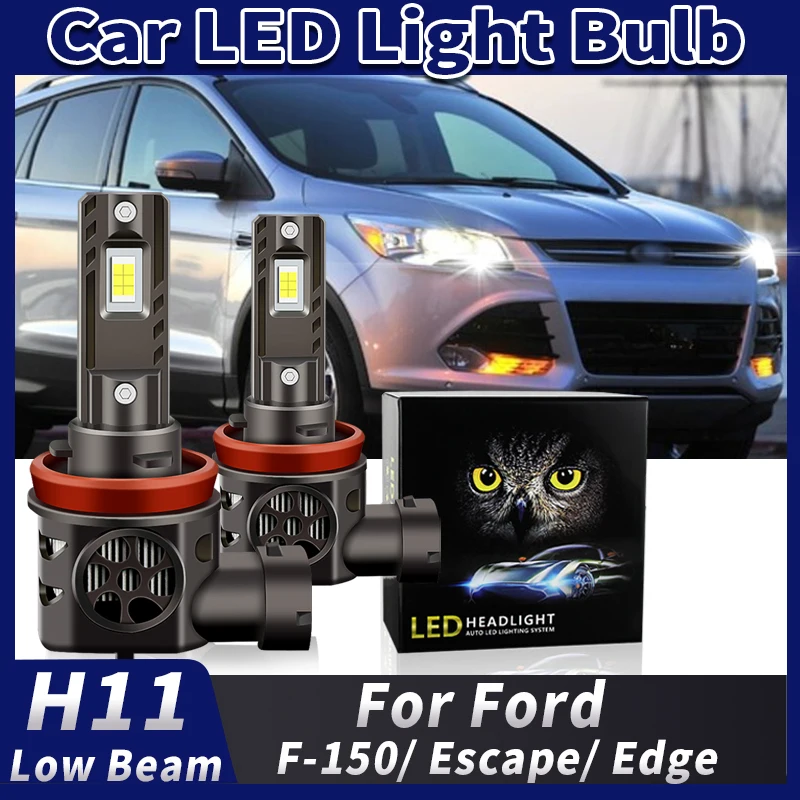 

2pcs H8H11 LED Low Beam Headlight Fog Lamp For Ford F-150 2015-2020 Escape 2013-2016 Edge 2015-2020 LED Lights Bulb Accessories