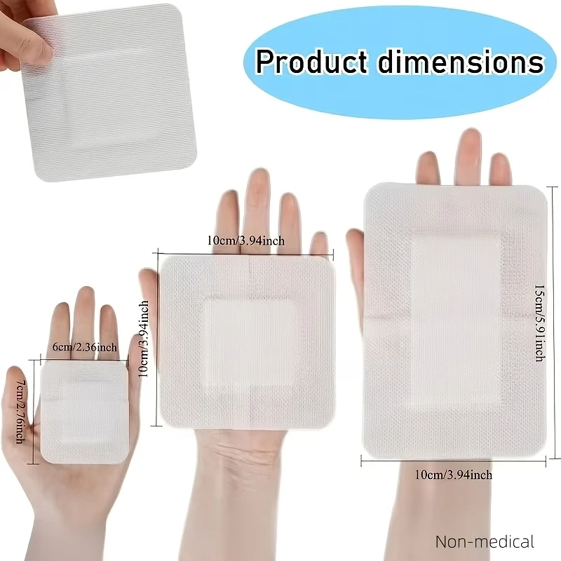 33 Traditional Non-Woven Fabric Patches, Three Sizes, Quick-Use Sports Bandage Patches, Suitable for Back, Knees, Neck, and Shoulders. Dry and Comfortable, Breathable Mesh Design, Self-Adhesive, Convenient and Portable.