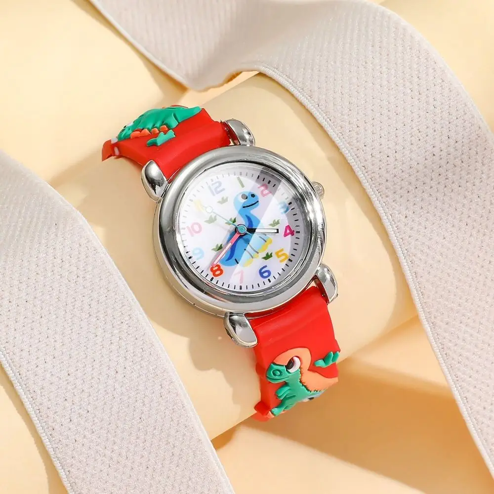 مجموعة ساعات ديناصور كارتونية بنمط كرة القدم 4 أنماط كوارتز ساعة يد هدية عيد ميلاد للأطفال والبنات والأولاد وقت الدراسة للبنين والبنات #5