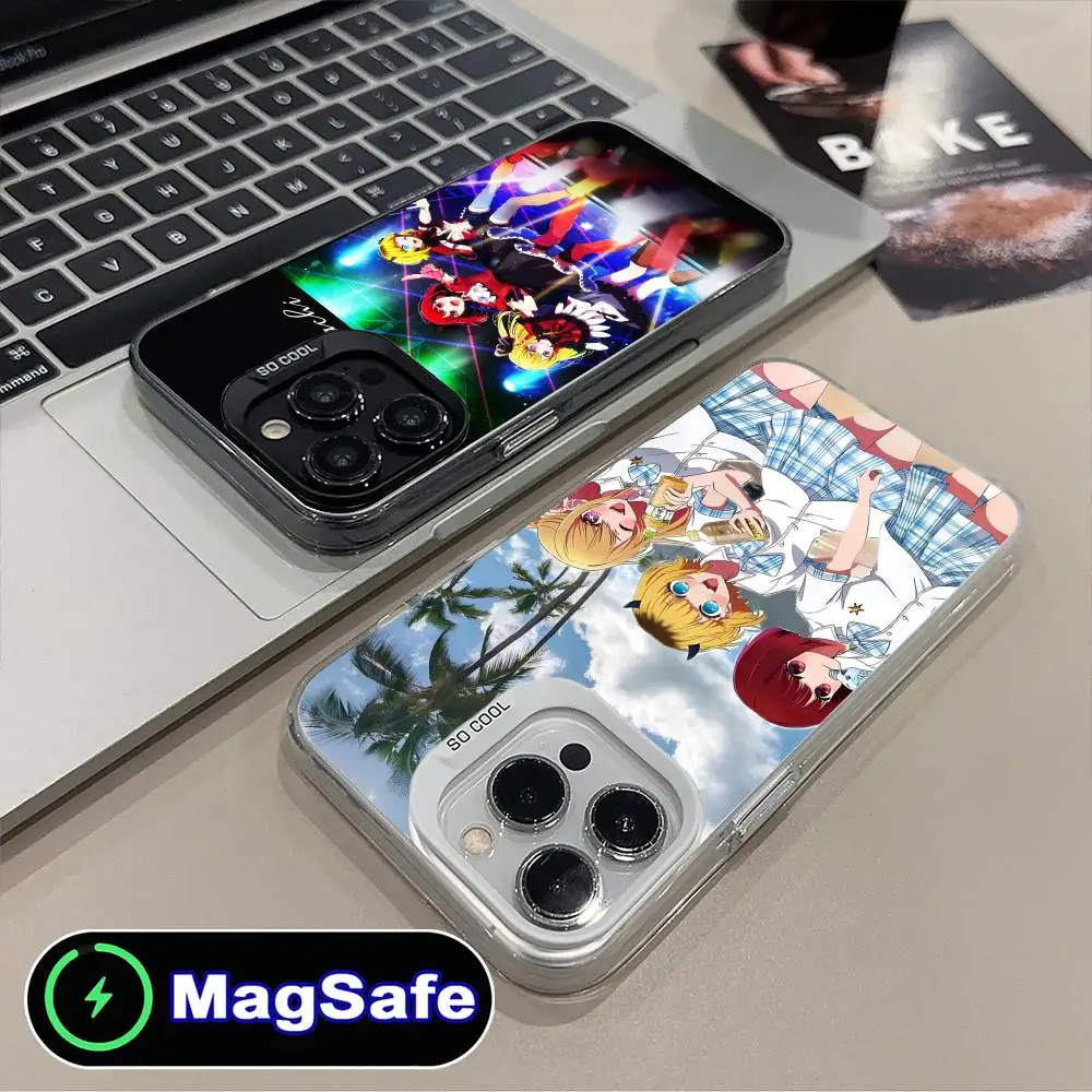Oshi no ko B-Komachi Phone Case for iPhone 16 15 14 13 12 11 Pro Max Plus MagSafe Translucent Colour Protective Cover Pretty