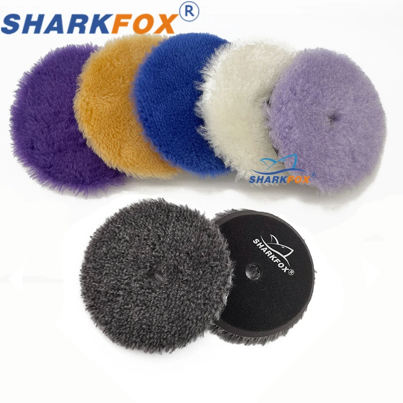 

Sharkfox 5/6 Inches Natural Long Fur Wool Polishing Pad for Wax Compound Cutting and Scrach Remove Disc Buffer Pad for Car Care
