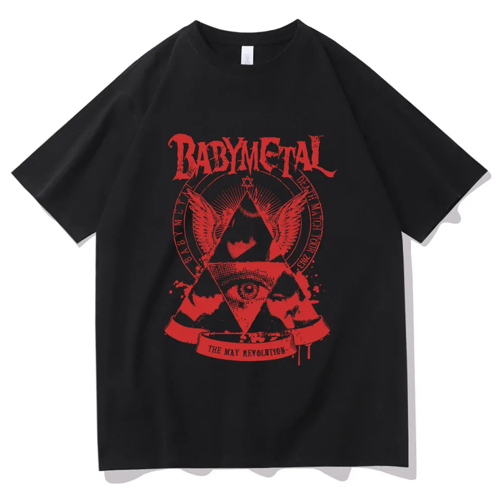 Rock Metal Band Babymetal May Revolution Graphic T-shirt Men Women Vintage Gothic T Shirts Male Streetwear Pure Cotton Tshirt