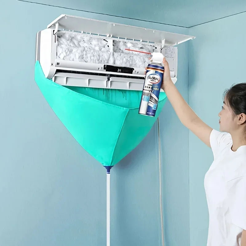 9000~18000 BTU Ac Cleaning Kit Air Conditioner Cleaning Bag with Drain Pipe Cleaner Waterproof Air Conditioning Washing Set Tool