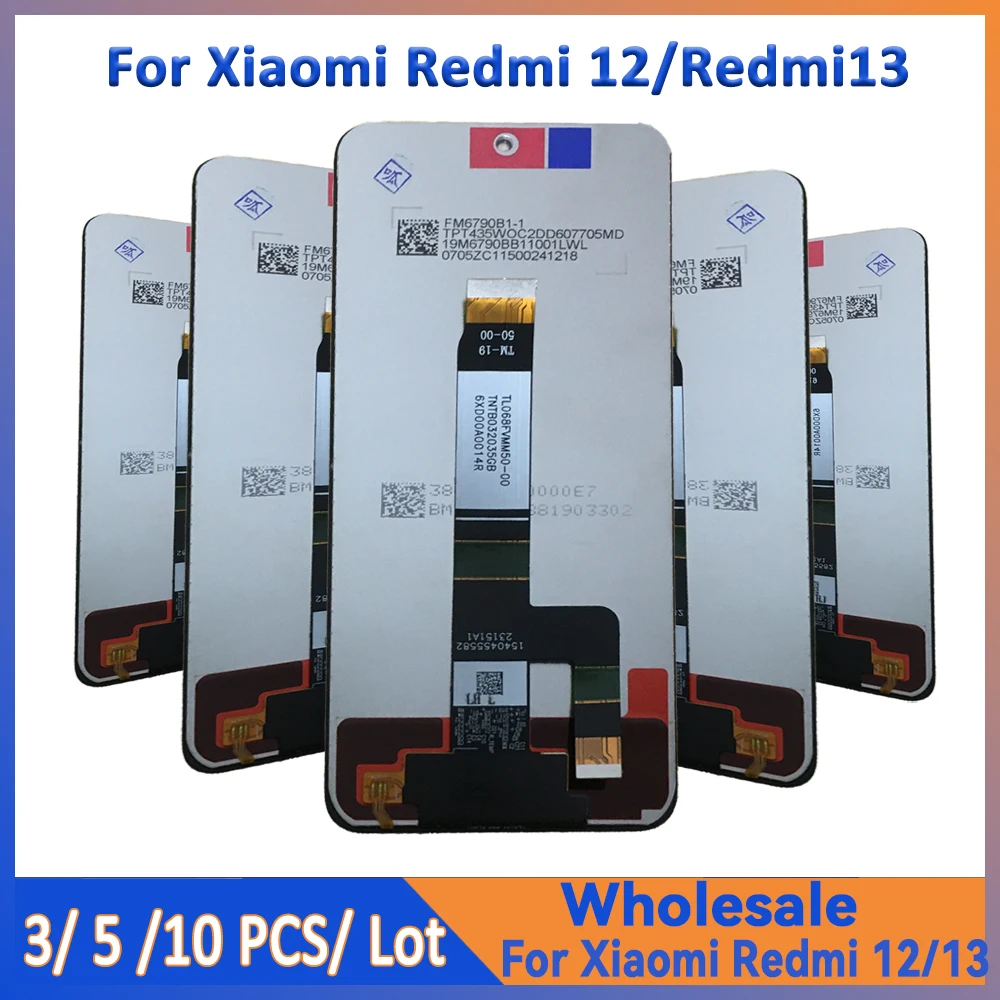 

Оптовая продажа, 3/5/10 шт./лот для Xiaomi Redmi 12, ЖК-экран в сборе с сенсорным дигитайзером для Redmi 13, дисплей