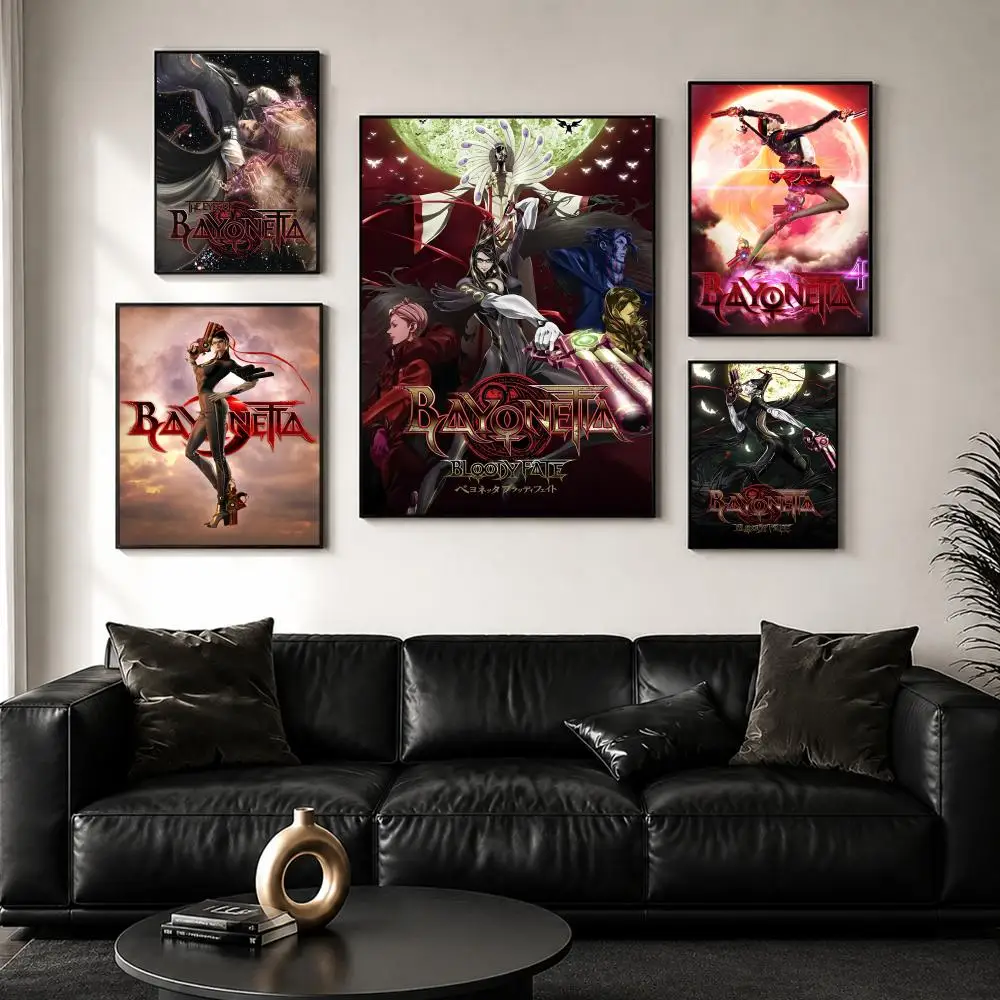Game Bayonetta 3 Classic Poster Sticker Self Adhesive for Playroom Bedroom Hallway Home Wall Art Decor Gift