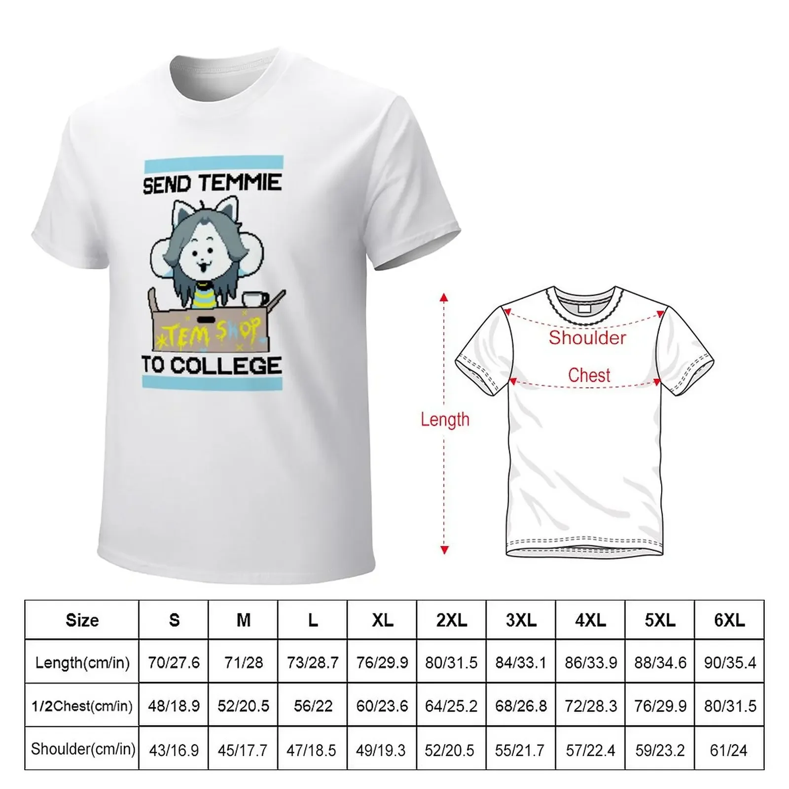 Send Temmie To College! T-Shirt oversizeds boys animal print animal prinfor boys mens graphic t-shirts anime