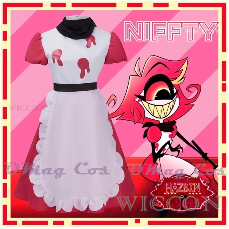 

Niffty Anime Hazbin Cosplay Hotel Costume Clothes Maid Uniform Cosplay Niff Sinners And Demons Maid Chef Halloween Party Woman