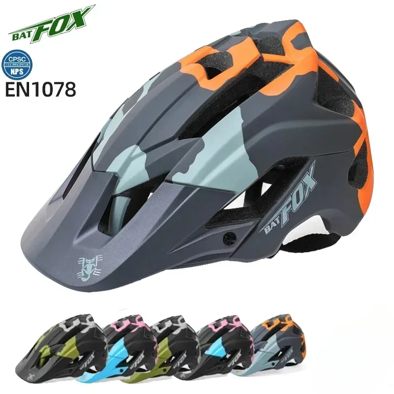 Batfox MTB Cycling Helmet Integrated Cross Country DH Women Men Bicycle Helmet Safety Cap Mountain Road Bike Race Off-Road