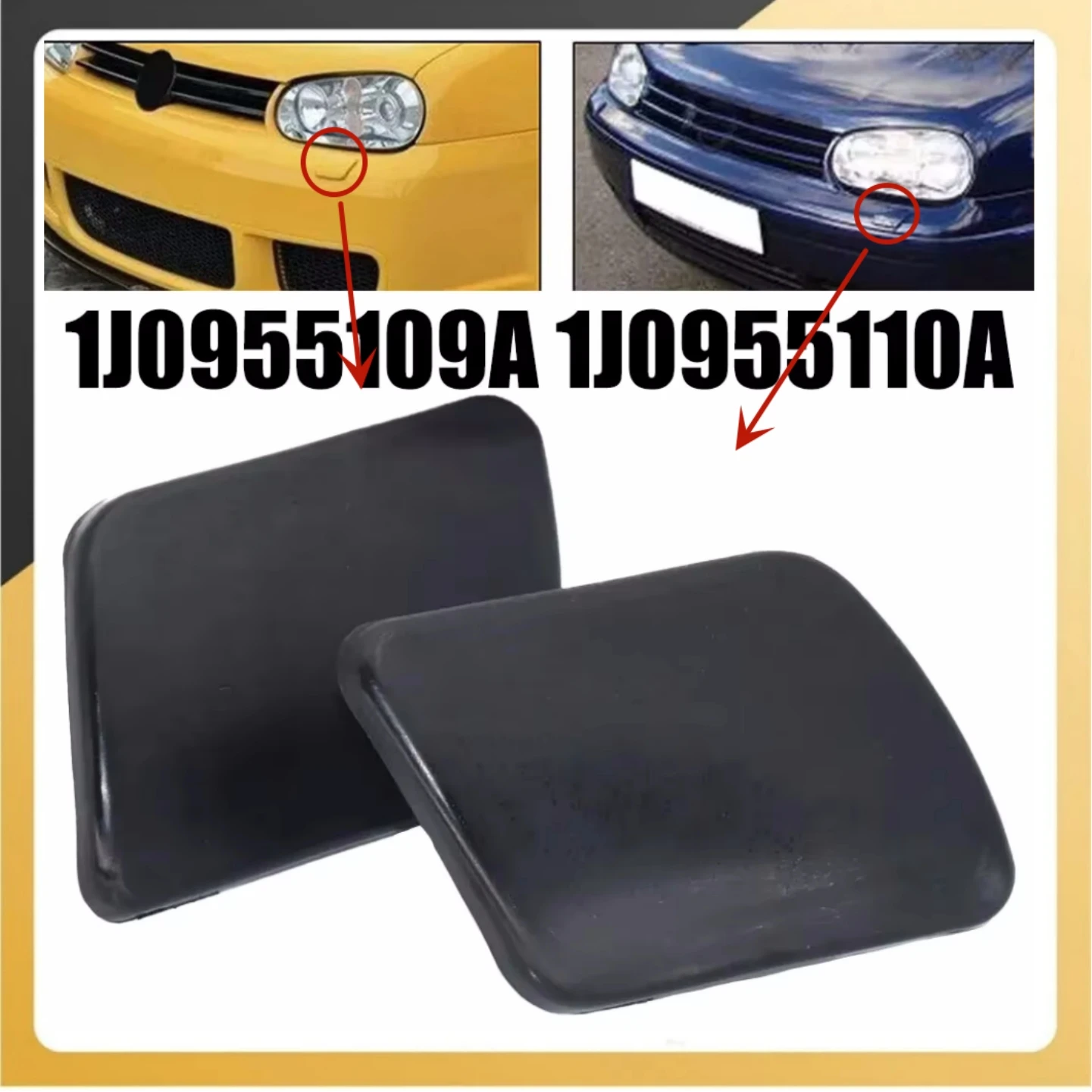 Car Front Bumper Headlight Washer Nozzle Jet Cover Cap For Golf 4 MK4 1J0955109A 1J0955110A Replace Automobiles Parts