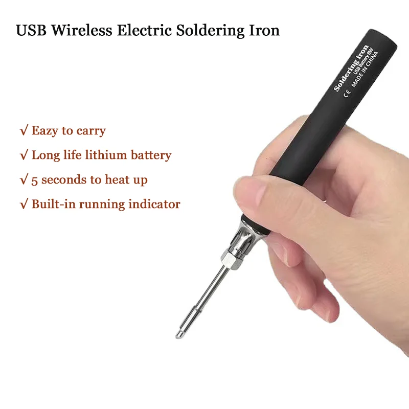 USB 5V8W Wireless Charging Electric Soldering Iron,Portable Repair Welding Tools Solder Iron Fast Charging Lithium Battery