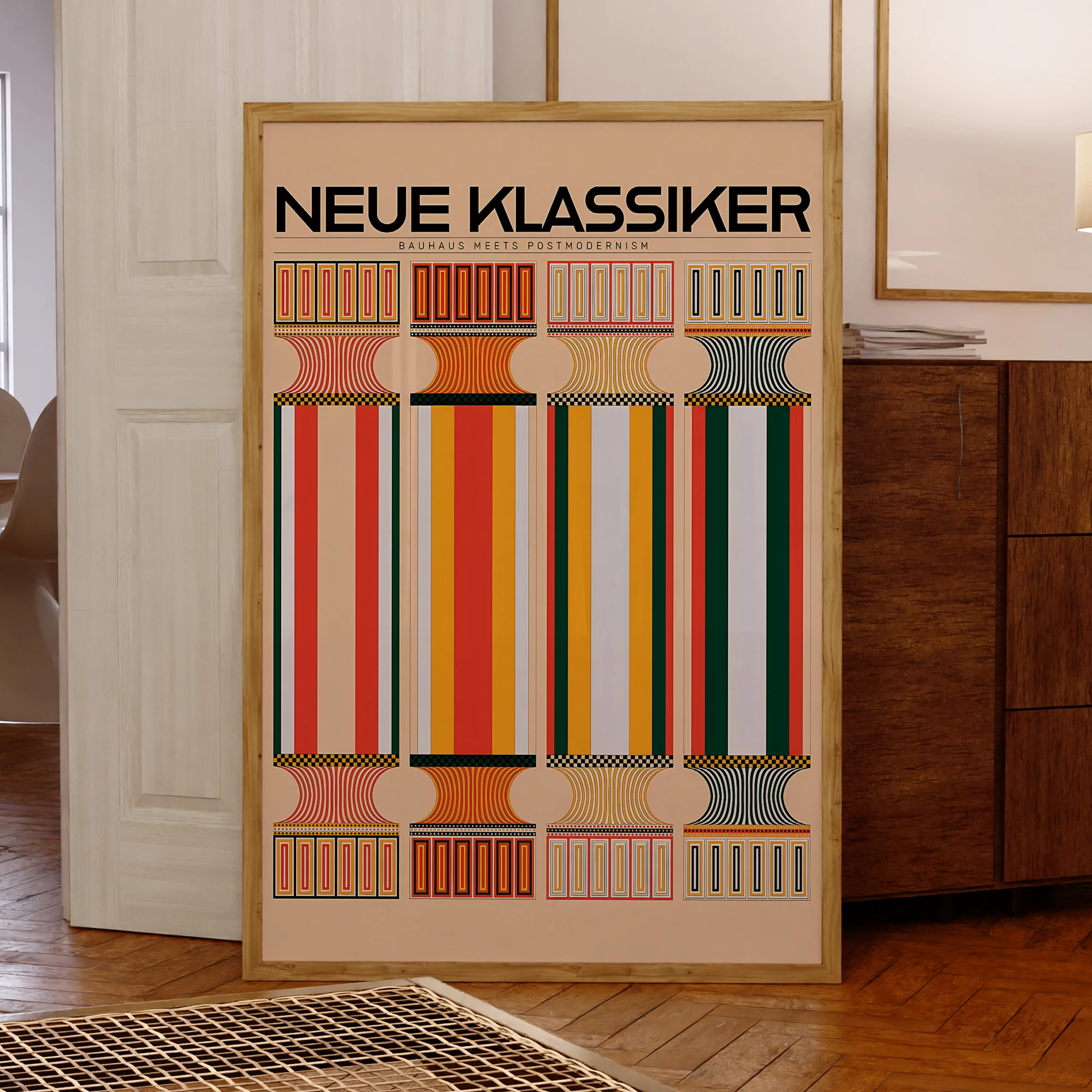Moderne Neue Klassiker Bauhaus Vintage Wand Kunstdrucke Aluminium Rahmen Leinwand Malerei Poster Bild Für Wohnzimmer Wohnkultur