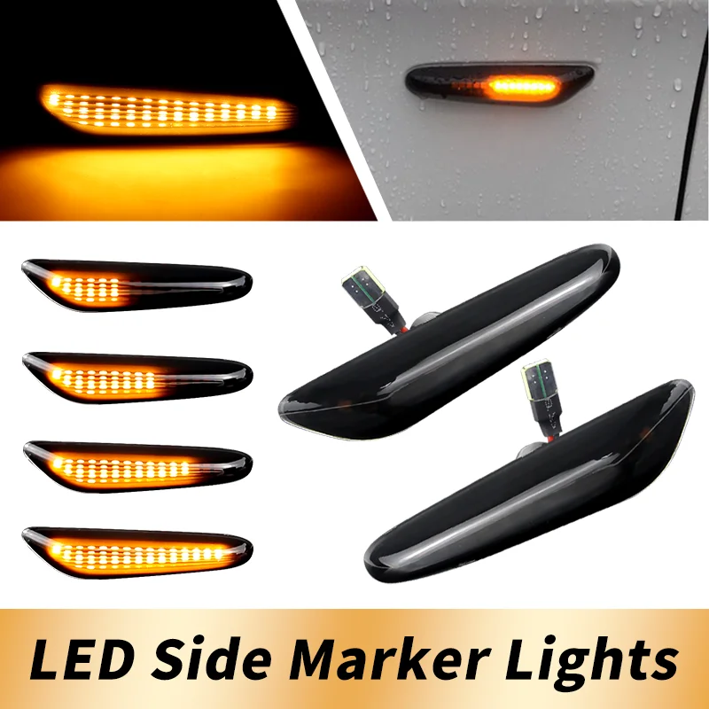 2PCS Dynamic LED Fender Light Side Marker Canbus For BMW 1 3 5 serie E46 E60 E61 E81 E82 E87 E88 E90 E91 E92 E93 X1 E84 X3 E83