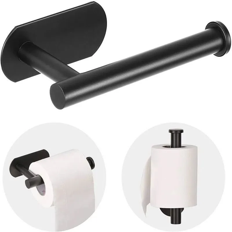 No Drilling Toilet Paper Holder SUS304 Stainless Steel Self Adhesive Wall Mount Tissue Towel Roll Dispenser for Bathroom Kitchen