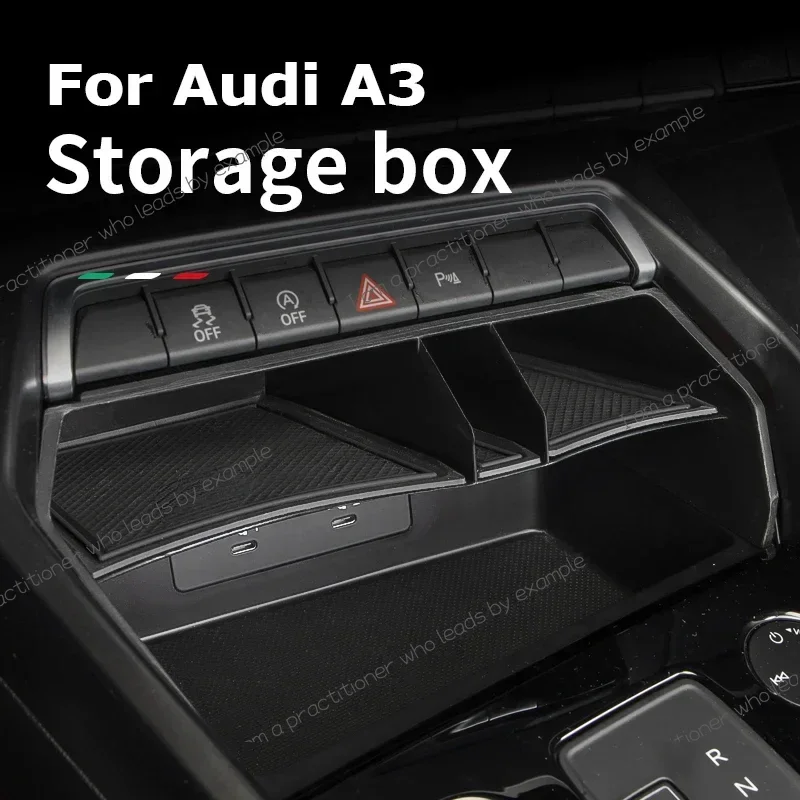 

Органайзер для хранения из АБС-пластика с левым рулем для Audi A3 S3 8Y 2022 2021 2020, седан, хэтчбек, лимузин, спортивная задняя часть, аксессуары для салона автомобиля