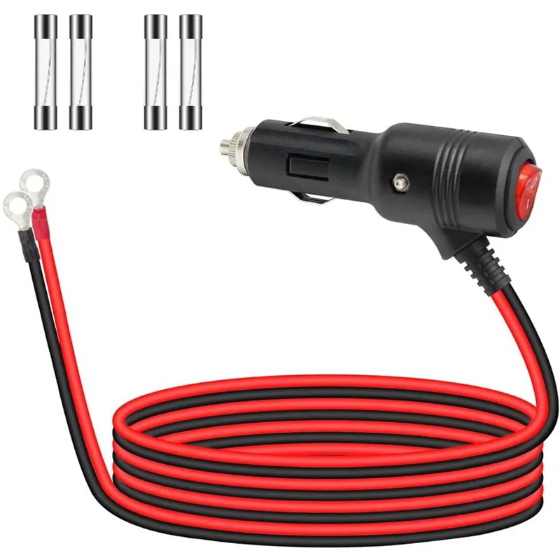 12AWG Vehicle-mounted Cigarette Lighter with Switch One-two Connection Cable From Male To Female