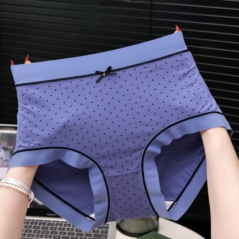 

Нижнее белье большого размера в горошек со средней талией, женское нижнее белье для полных девочек в японском стиле, ярко-красное, милое, чистое, модное, с кружевными краями