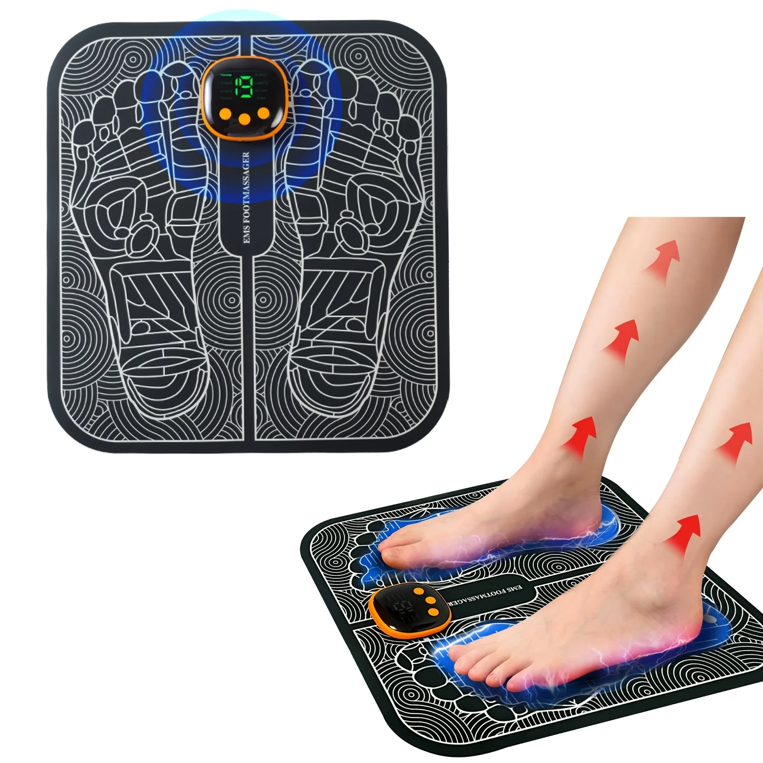 Massage Foot Pad, Foot Muscle Electric Massager, 8 Adjustment Modes And 19 Intensity Massage Foot Pads, USB Charging Full Body Massage Foot Pad