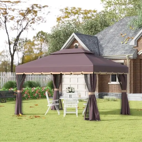 10ft X 13ft Coffee-Colored Patio Pergola Gazebo & Pavilionpromote sales