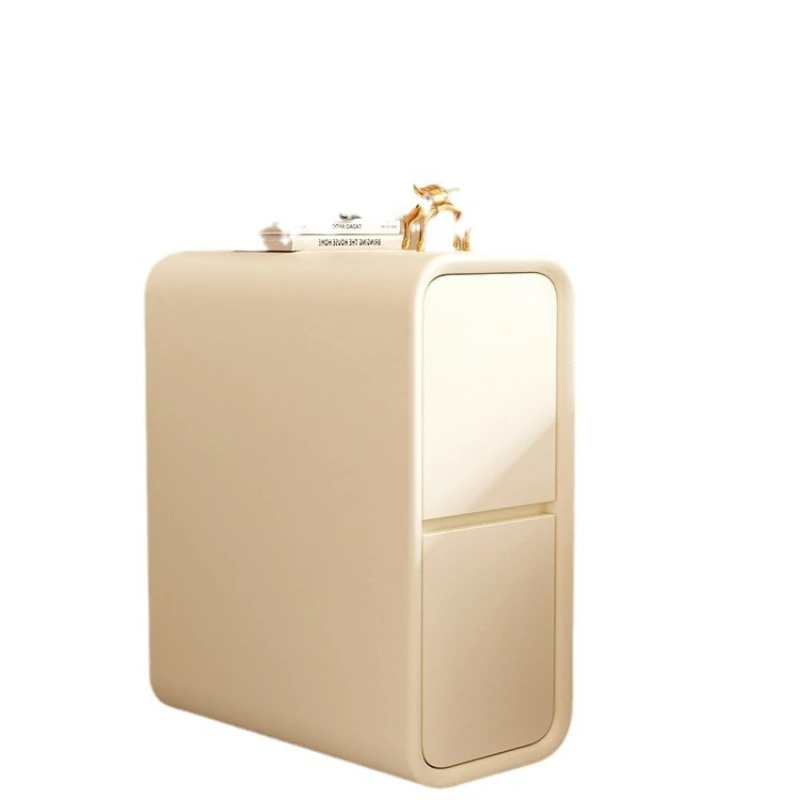 

Premium bedside table Cream wind bedside table Solid wood bedside table Small ultra-narrow Small mini extremely narrow