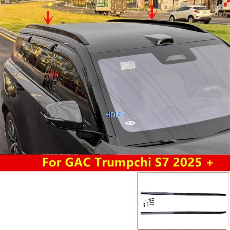 

Стиль автомобиля, защитные украшения, аксессуары, боковые дорожные коробки на крышу, перекладина, отделка багажника, подходит для GAC Trumpchi S7 2025 +