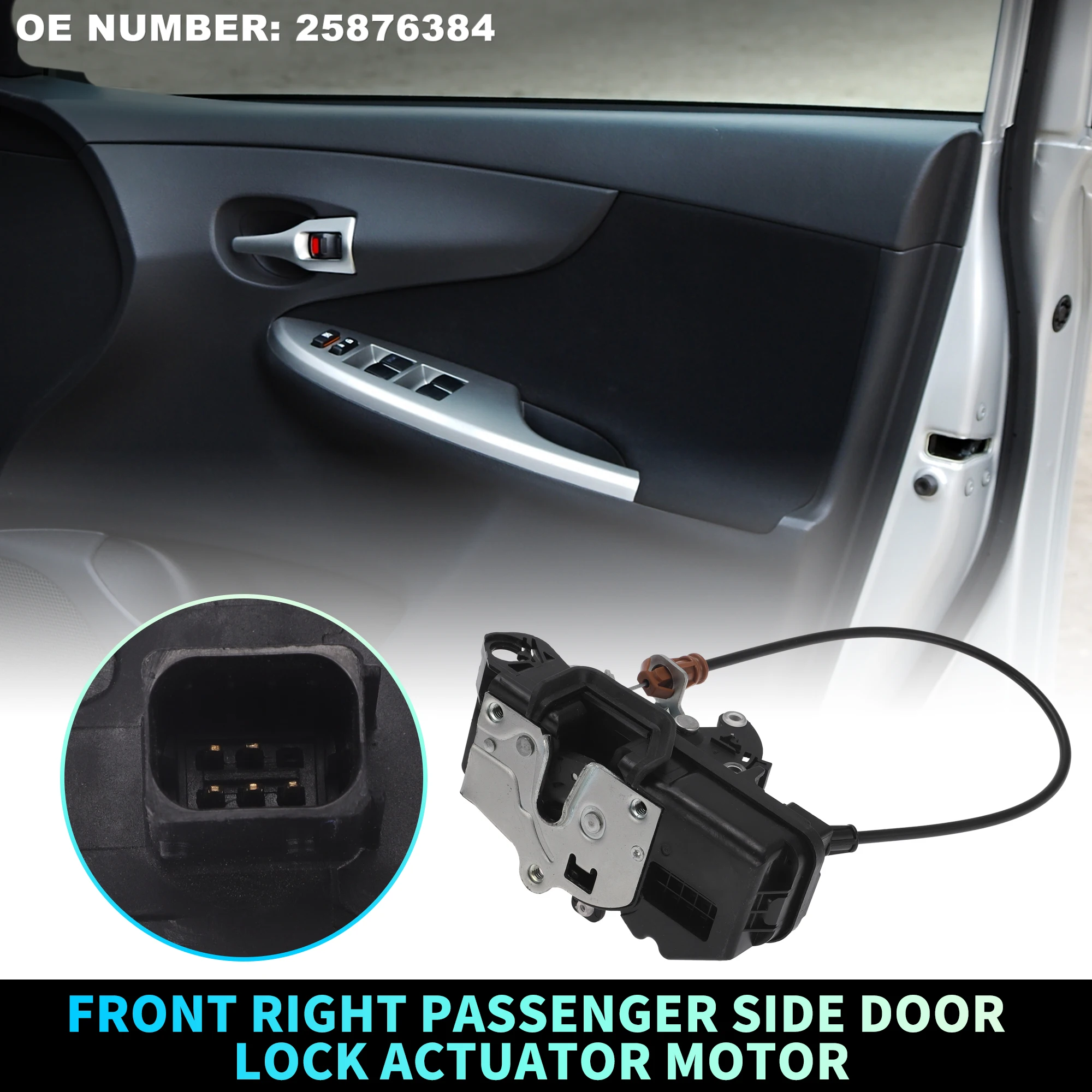 

Uxcell передний правый электродвигатель привода замка двери с кабелем для Chevrolet No 25876384