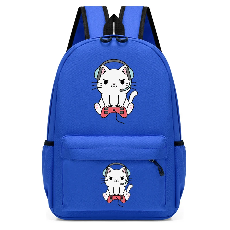 Anime Mochilas Escolares para Crianças, Crianças Bagpack, Jardim de Infância Mochila, Gamer Cat Print Bookbags, Mochilas Estudantis, Nova Moda