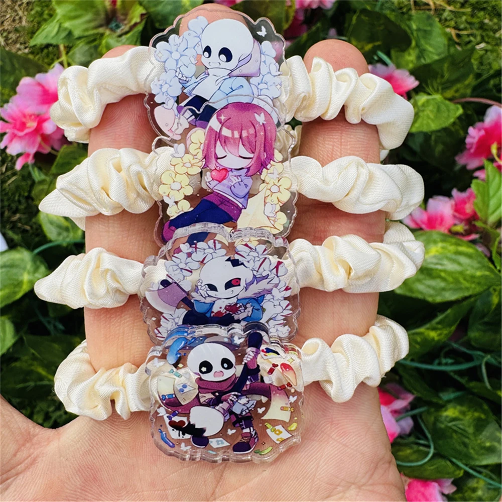 Jeu Undertale Frisk Sans Cosplay accessoires acrylique chouchous cheveux chouchou femmes solide queue de cheval chapeaux élastiques cravates bandes