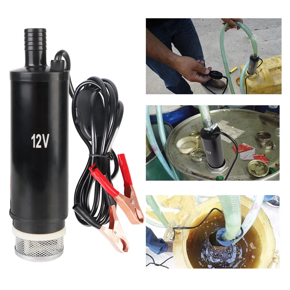 Mini Portable 12V For Pumping Diesel Oil Water Submersible Electric Oil Pump 50L/min Aluminum Alloy Shell Fuel Transfer