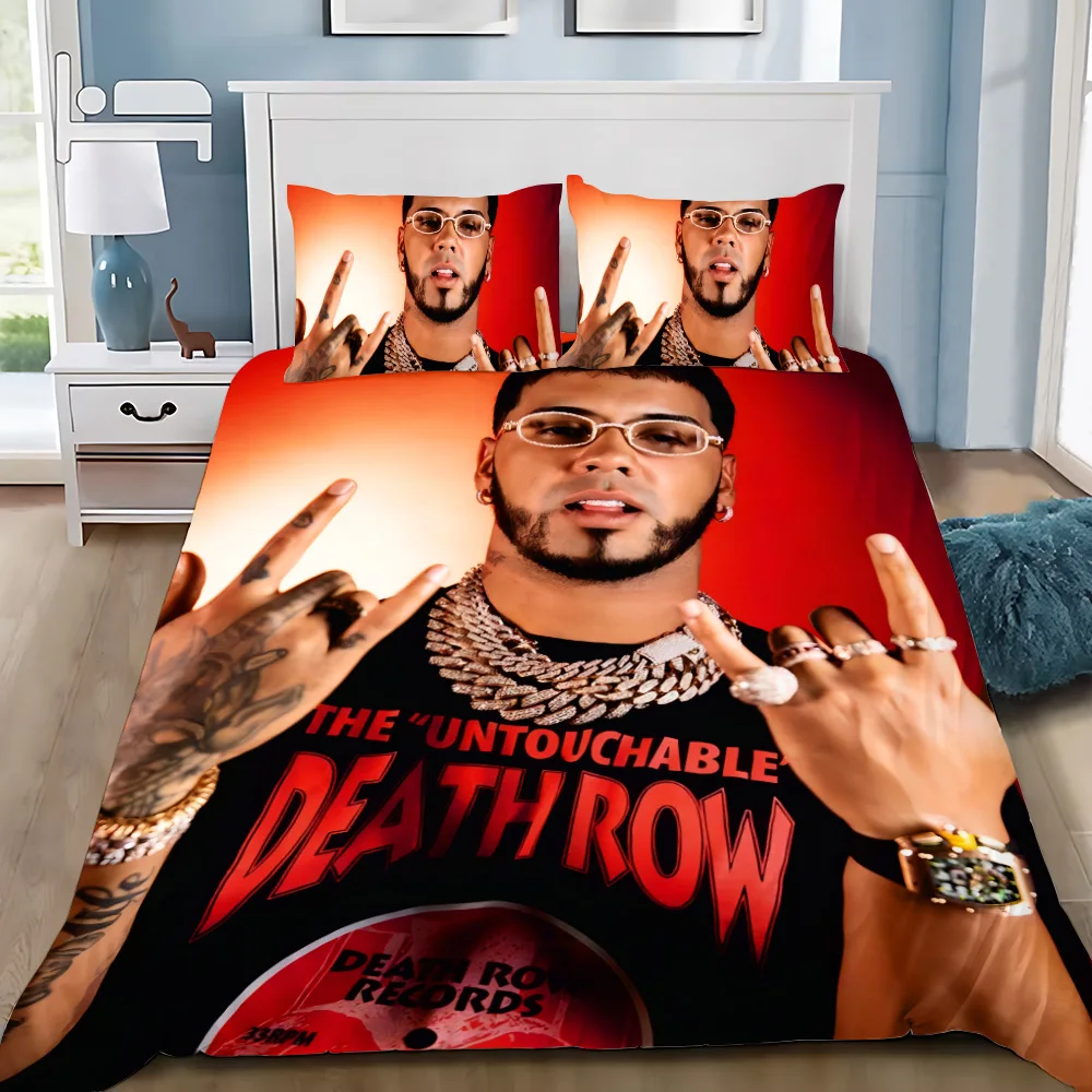 Anuel AA Real Hasta La Muerte funda nórdica funda de almohada juego de cama niño niña decoración de dormitorio niños individual doble tamaño grande