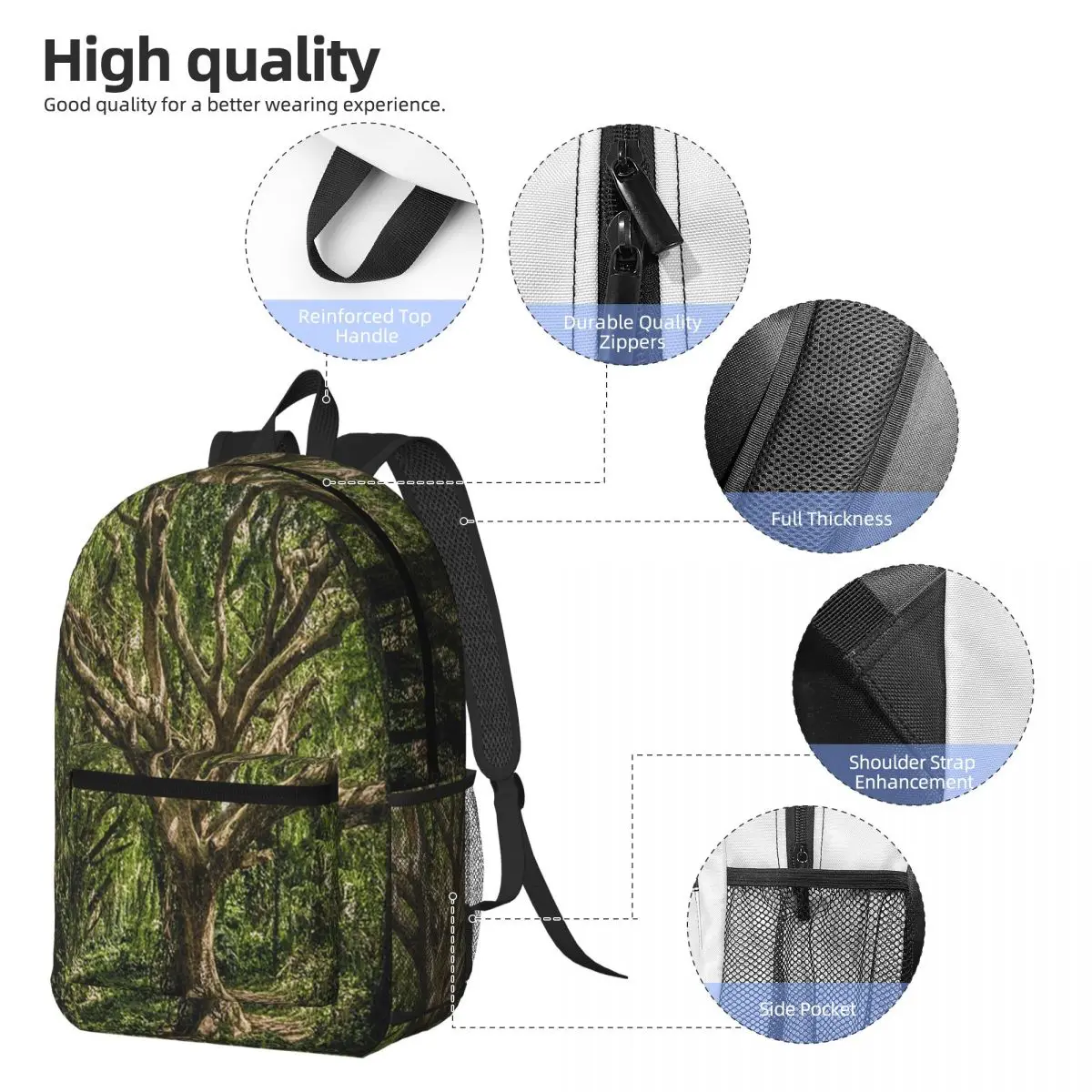 Magic Green Tree Backpack Boys Girls BookBag Children School Bag Laptop Shoulder Bags for Men Women
