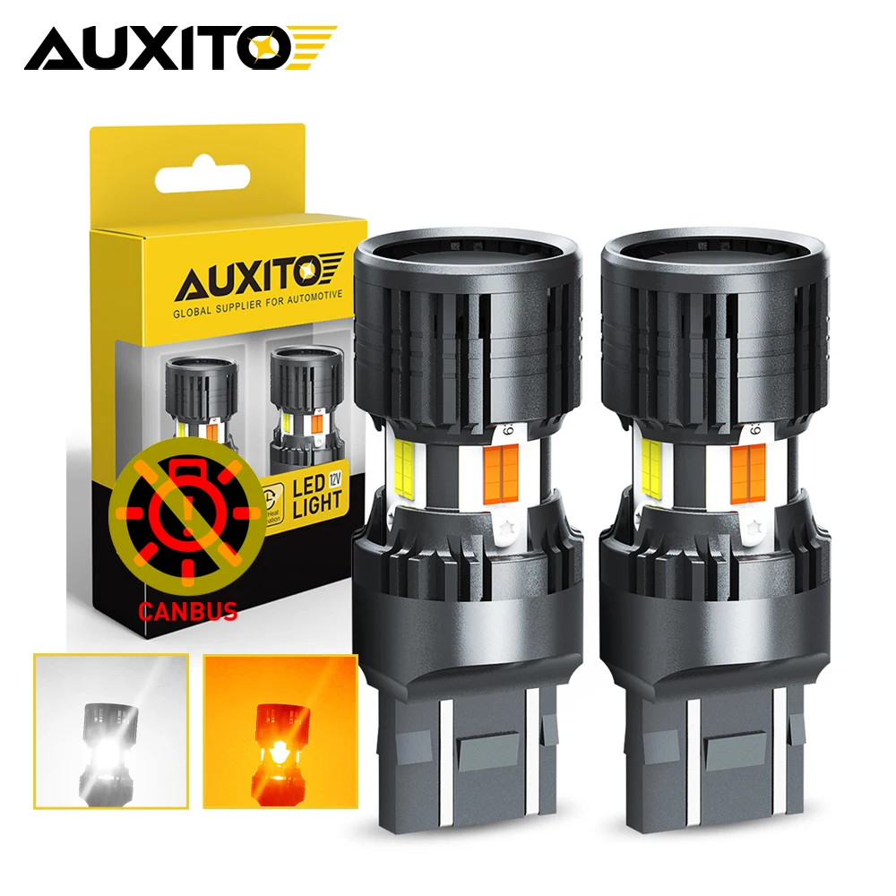 AUXITO 2 шт. T20 светодиодные лампы Canbus No Hyper Flash W21W WY21W 7440 7440NA 7443 W21/5W светодиодные лампы DRL двухцветные автомобильные указатели поворота 12 В