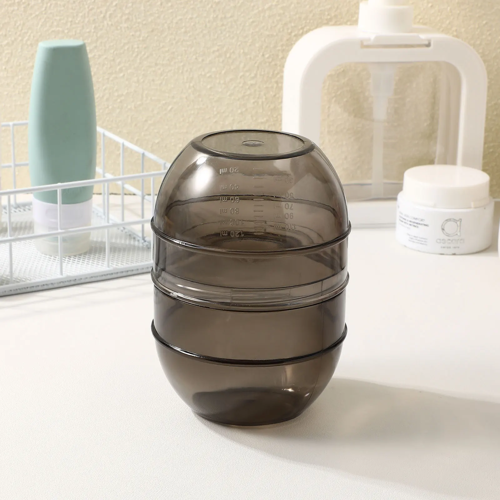 Mangkuk Pencampur Pewarna Rambut Skala Ganda Mangkuk Pencampur Bergradasi Untuk Salon Pewarnaan Rambut DIY Mangkuk Pengocok Perlengkapan Pewarnaan Rambut