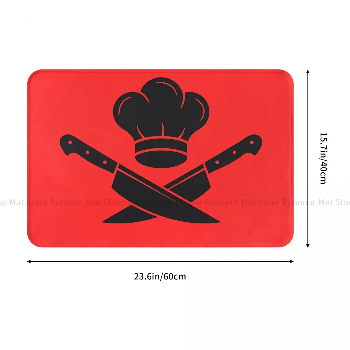 Chef and Knife Kitchen Non-Slip Carpet Red Living Room Mat Entrance Door Doormat Home Decoration Rug