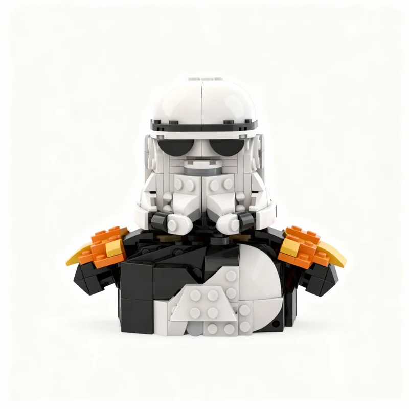 

383pcs MOC Orange Pauldron Storm Trooper Bust Creator 3 1 Model Building Blocks Construction Toys Christmas Gifts Brick Kids
