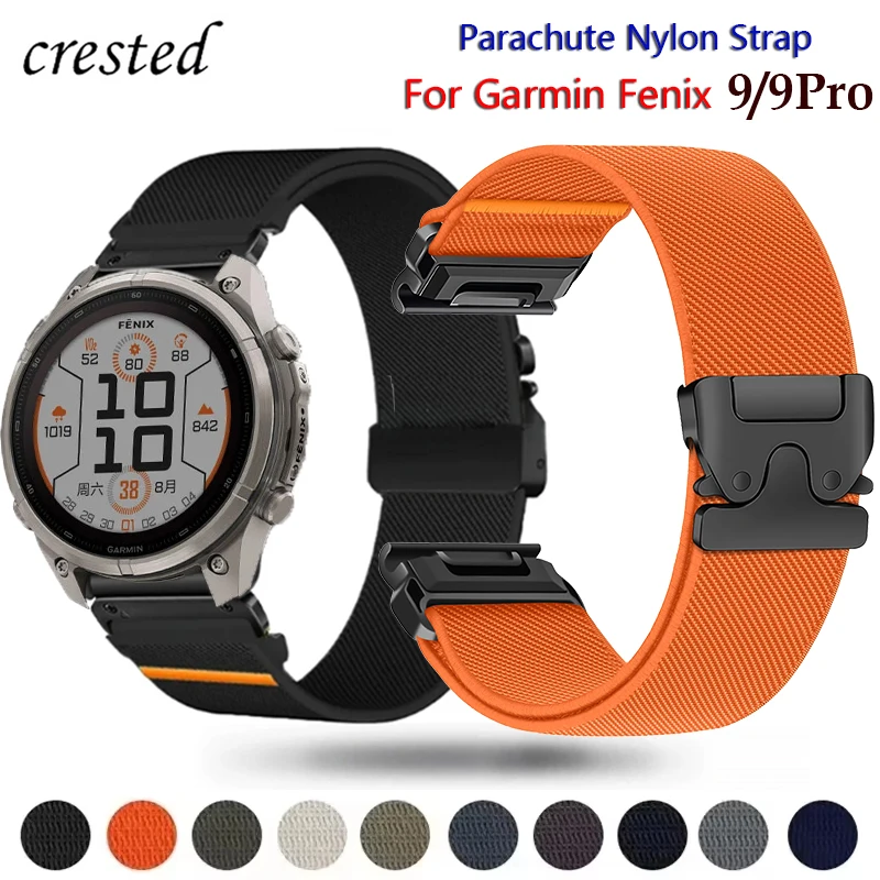 22mm 26mm Quick Fit Strap for Garmin Fenix 9pro 8 7 Pro 6X 6 5X 5Plus Tactix 7 Parachute Nylon Bracelet Correa Fenix 9 Band 47mm
