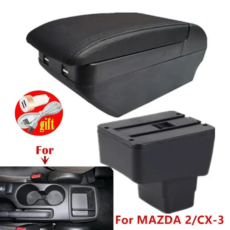 

central armrest box For Mazda CX-3 Armrest box For Mazda 2 skyactiv version cx3 CX-3 Car Armrest Storage box Dedicated Retrofit
