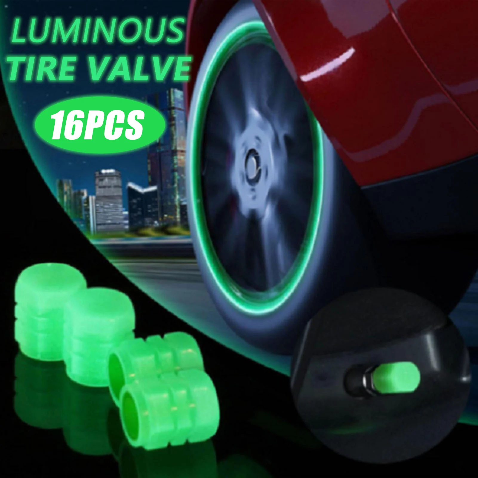 Mini Luminous Caps Car Motorcycle Tire Valve Night Glowing Car Motorcycle Bicycle Wheel Tire Wheel Hub Styling Decor Auto