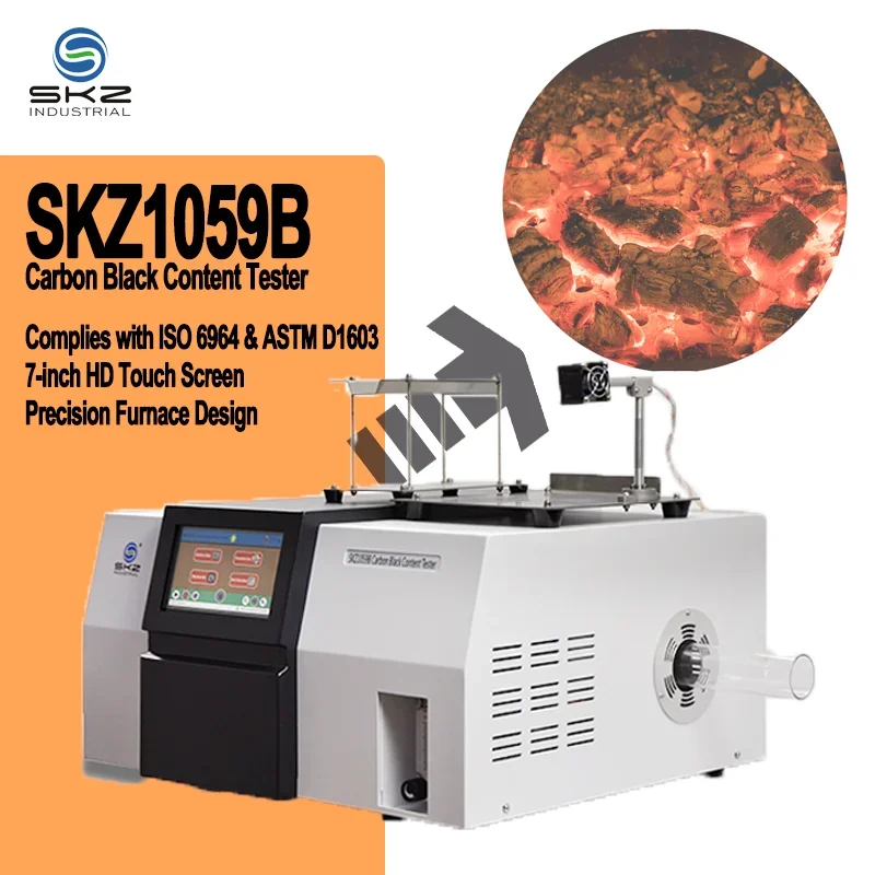 2026 SKZ1059B Avoid Open-door Furnace Defects Double-wire Wound Heating Maximum Temperature 1000C Carbon Black Content Tester