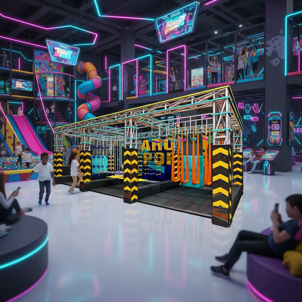 Kids Indoor Playground, Ninja Course, Adventure Equipment, Commercial Amusement Park, Road Expansion, Fun Play Area