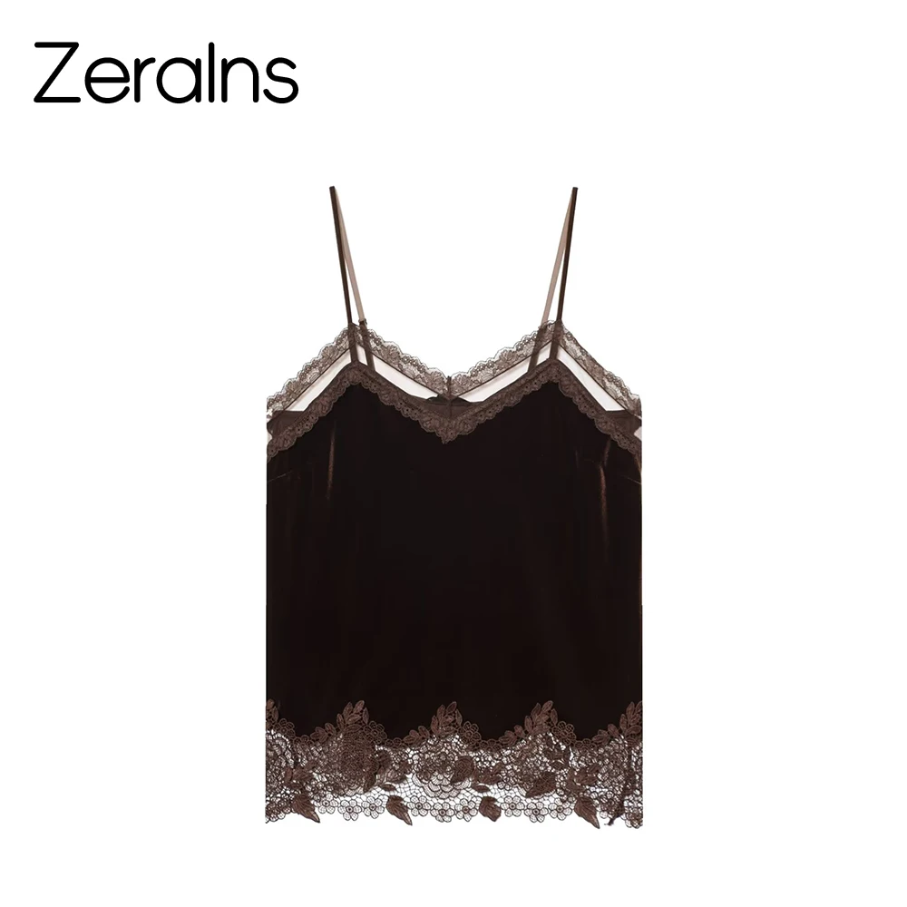 DEEABAE 2025, Winter New Spicy Girl Sexy Spitze Samt Unterwäsche Stil Strap Top für Frauen, um dünn aussehen